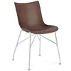 Image de KARTELL chaise P/WOOD SMART WOOD (foncbase chrom Scuro, base nera - frêne et acier)
