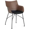 Image de KARTELL chaise avec accoudoirs Q/WOOD (Foncé, base noire - frêne, polymère renforcé thermoplastique et acier)