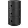 Image de Meuble de rangement Componibili - KARTELL - Noir Mat - 3 Tiroirs coulissants