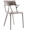 Image de KARTELL set de 2 chaises avec accoudoirs AI - THE FIRST CHAIR CREATED BY A.I. (Gris métallisé - Polymère thermoplastique recyclé à 100%)