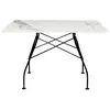 Image de KARTELL table carrè GLOSSY MARBLE 118 x 118 cm (Blanc - Grès finition Marbre et acier verni noir)
