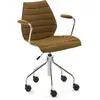Image de KARTELL chaise à roulettes avec accoudoirs MAUI SOFT NOMA (Moutarde - Tissu Noma / Structure en acier chromé)