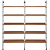 Image de KARTELL bibliothèque murale avec 10 étagères de 90 cm ADAM WOOD (Placage foncé - Bois courbé et acier peint en noir)