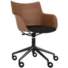 Image de KARTELL chaise avec accoudoirs à roulettes Q/WOOD tissu Aquaclean (Fonccoussin noir et piment noir - Bois plaqué, tissu et acier)