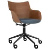 Image de KARTELL chaise avec accoudoirs à roulettes Q/WOOD tissu Aquaclean (Fonccoussin bleu poudrt piment noir - Bois plaqué, tissu et acier)