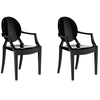Image de KARTELL set de 2 chaises LOUIS GHOST (Noir brillant - Polycarbonate 2.0 recyclé)