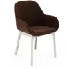 Image de KARTELL fauteuil CLAP AQUACLEAN (Base blanche, assise marron - Tissu et technopolymère thermoplastique)