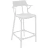 Image de KARTELL tabouret A.I. STOOL RECYCLED H 65 cm (Blanc Opaque - Technopolymère thermoplastique recyclé soft touch)