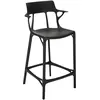 Image de KARTELL tabouret A.I. STOOL RECYCLED H 65 cm (Noir mat - Technopolymère thermoplastique recyclé soft touch)