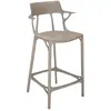 Image de KARTELL tabouret A.I. STOOL RECYCLED H 65 cm (Gris opaque - Technopolymère thermoplastique recyclé soft touch)