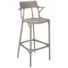 Image de KARTELL tabouret A.I. STOOL RECYCLED H 75 cm (Gris opaque - Technopolymère thermoplastique recyclé soft touch)