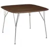 Image de KARTELL table VISCOUNT OF WOOD 100 x 100 cm (Plateau en noyer, structure chrom Piano in noce, struttura nera - bois et métal)