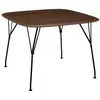 Image de KARTELL table VISCOUNT OF WOOD 100 x 100 cm (Plateau en noyer, structure noire - bois et métal)