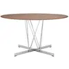 Image de KARTELL table ronde VISCOUNT OF WOOD Ø 130 cm (Plateau en noyer, structure chrom Piano in noce, struttura nera - bois et métal)