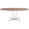 Image de KARTELL table ovale VISCOUNT OF WOOD 192 x 118 cm (Plateau en noyer, structure chrom Piano in noce, struttura nera - bois et métal)