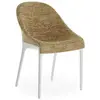 Image de KARTELL chaise ELEGANZA ELA tissu MELANGE (Base blanche, tissu moutarde - Technopolymère thermoplastique recyclé et tissu)