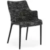 Image de KARTELL chaise avec accoudoirs ELEGANZA NIA tissu MELANGE (Base noire, tissu noir - Technopolymère thermoplastique recyclé et tissu)