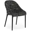 Image de KARTELL chaise ELEGANZA ELA tissu MELANGE (Base noire, tissu noir - Technopolymère thermoplastique recyclé et tissu)