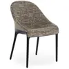 Image de KARTELL chaise ELEGANZA ELA tissu MELANGE (Base noire, tissu gris tourterelle - Technopolymère thermoplastique recyclé et tissu)