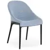 Image de KARTELL chaise ELEGANZA ELA tissu MELANGE (Base noire, tissu bleu - Technopolymère thermoplastique recyclé et tissu)