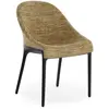 Image de KARTELL chaise ELEGANZA ELA tissu MELANGE (Base noire, tissu moutarde - Technopolymère thermoplastique recyclé et tissu)