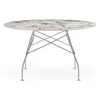 Image de KARTELL table ronde GLOSSY MARBLE Ø 128 cm (Nature Tundra - Grès finition Marbre et acier chromé)