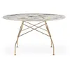 Image de KARTELL table ronde GLOSSY MARBLE Ø 128 cm (Nature Tundra - Grès finition Marbre et acier doré)