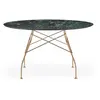 Image de KARTELL table ronde GLOSSY MARBLE Ø 128 cm (Vert - Grès finition Marbre et acier doré)