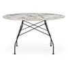 Image de KARTELL table ronde GLOSSY MARBLE Ø 128 cm (Nature Tundra - Grès finition Marbre et acier verni noir)