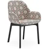 Image de KARTELL fauteuil CLAP RUBELLI QUATREFOIL (Base noire, si cr - Tissu et technopolymère thermoplastique)