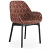 Image de KARTELL fauteuil CLAP RUBELLI QUATREFOIL (Base noire, siège marron - Tissu et technopolymère thermoplastique)
