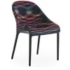 Image de KARTELL chaise ELEGANZA ELA tissu MISSONI (Base noire, tissu Color Black - Technopolymère thermoplastique recyclé et tissu recyclé)