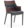 Image de KARTELL chaise avec accoudoirs ELEGANZA NIA tissu MISSONI (Base noire, tissu Color Black - Technopolymère thermoplastique recyclé et tissu recyclé)