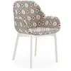 Image de KARTELL fauteuil CLAP RUBELLI QUATREFOIL (Base blanche, si cr - Tissu et technopolymère thermoplastique)