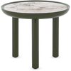 Image de KARTELL table basse K-TOP Ø 60 x H 50 cm (Symphonie / Vert - Céramique effet marbre, piètement en MDF et chêne laqué polyester)