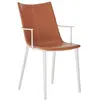 Image de KARTELL fauteuil H.H.H. HER HIGHEST HIGHNESS LEATHER (Blanc / Naturel - Polycarbonate 2.0 recyclé et cuir)