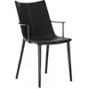 Image de KARTELL fauteuil H.H.H. HER HIGHEST HIGHNESS LEATHER (noir / noir - Polycarbonate 2.0 recyclé et cuir)