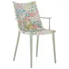 Image de KARTELL fauteuil H.H.H. HER HIGHEST HIGHNESS UPHOLSTERED FABRIC (Blanc / Flowers Lichen - Polycarbonate 2.0 recyclé et tissu Liberty)