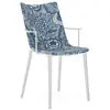 Image de KARTELL fauteuil H.H.H. HER HIGHEST HIGHNESS UPHOLSTERED FABRIC (Blanc / Patricia Ink - Polycarbonate 2.0 recyclé et tissu Liberty)