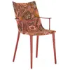 Image de KARTELL fauteuil H.H.H. HER HIGHEST HIGHNESS UPHOLSTERED FABRIC (Orange rouille / Patricia Lacque - Polycarbonate 2.0 recyclé et tissu Liberty)