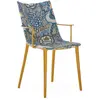 Image de KARTELL fauteuil H.H.H. HER HIGHEST HIGHNESS UPHOLSTERED FABRIC (Moutarde / Patricia Ink-Ochre - Polycarbonate 2.0 recyclé et tissu Liberty)