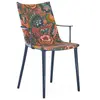 Image de KARTELL fauteuil H.H.H. HER HIGHEST HIGHNESS UPHOLSTERED FABRIC (Bleu / Patricia Multi - Polycarbonate 2.0 recyclé et tissu Liberty)