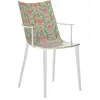 Image de KARTELL fauteuil H.H.H. HER HIGHEST HIGHNESS GRAPHIC IMPRESSION (Blanc / Moon Flower Lichen - Polycarbonate 2.0 recyclé et motif Liberty)