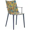 Image de KARTELL fauteuil H.H.H. HER HIGHEST HIGHNESS GRAPHIC IMPRESSION (Bleu / Mabelle Ochre - Polycarbonate 2.0 recyclé et motif Liberty)