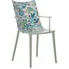 Image de KARTELL fauteuil H.H.H. HER HIGHEST HIGHNESS GRAPHIC IMPRESSION (Vert / Mabelle Cream - Polycarbonate 2.0 recyclé et motif Liberty)