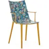 Image de KARTELL fauteuil H.H.H. HER HIGHEST HIGHNESS GRAPHIC IMPRESSION (Moutarde / Harvest Time Ink-Ochre - Polycarbonate 2.0 recyclé et motif Liberty)