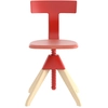 Image de MAGIS chaise pivotant réglable en hauteur TUFFY The Wild Bunch (Naturel/ Rouge - Bois massif de hêtre et polypropylène chargé de fibre de verre)