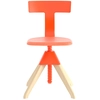 Image de MAGIS chaise pivotant réglable en hauteur TUFFY The Wild Bunch (Naturel/Orange - Bois massif de hêtre et polypropylène chargé de fibre de verre)