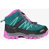 Image de Chaussures CMP Kids Rigel Mid WaterProof vert bleu rose enfant - 28