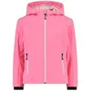 Image de Veste imperméable à capuche fille CMP - Pink fluo-bianco - 12 ans - Randonnée - Softshell - Manches longues